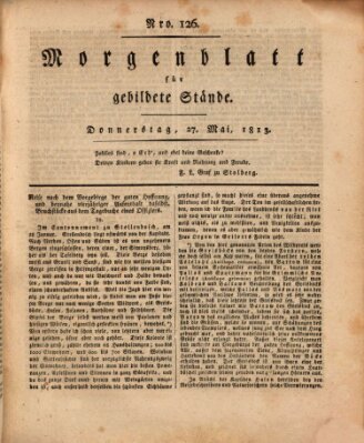 Morgenblatt für gebildete Stände Donnerstag 27. Mai 1813