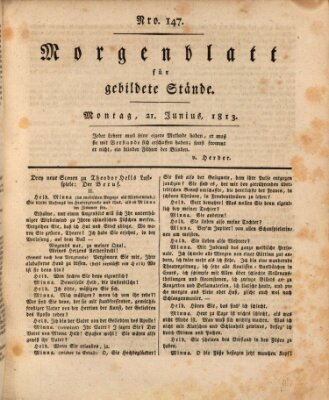 Morgenblatt für gebildete Stände Montag 21. Juni 1813