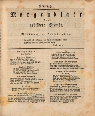 Morgenblatt für gebildete Stände Mittwoch 23. Juni 1813