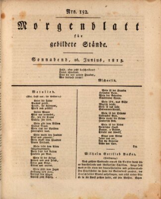 Morgenblatt für gebildete Stände Samstag 26. Juni 1813