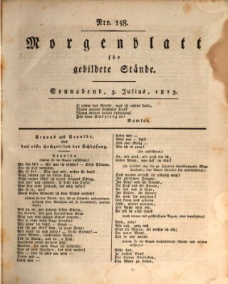 Morgenblatt für gebildete Stände Samstag 3. Juli 1813