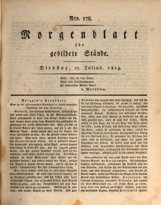 Morgenblatt für gebildete Stände Dienstag 27. Juli 1813