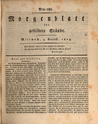 Morgenblatt für gebildete Stände Mittwoch 4. August 1813