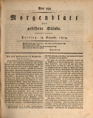 Morgenblatt für gebildete Stände Freitag 13. August 1813