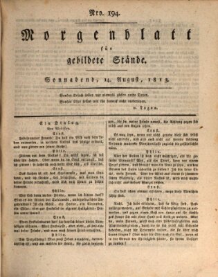 Morgenblatt für gebildete Stände Samstag 14. August 1813