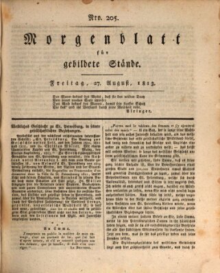 Morgenblatt für gebildete Stände Freitag 27. August 1813