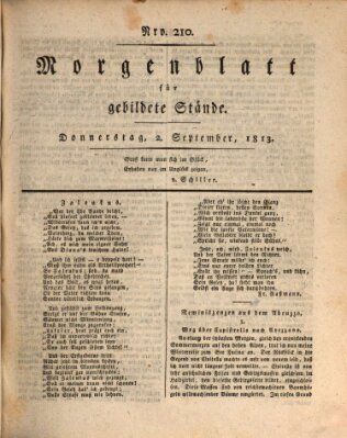 Morgenblatt für gebildete Stände Donnerstag 2. September 1813