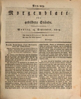 Morgenblatt für gebildete Stände Montag 13. September 1813