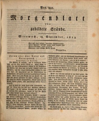 Morgenblatt für gebildete Stände Mittwoch 15. September 1813