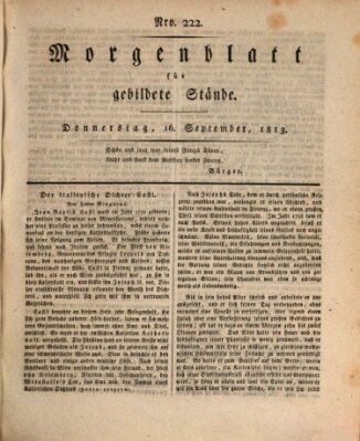 Morgenblatt für gebildete Stände Donnerstag 16. September 1813