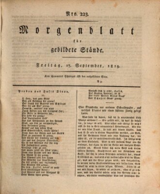 Morgenblatt für gebildete Stände Freitag 17. September 1813