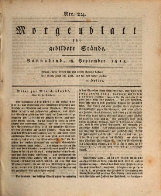 Morgenblatt für gebildete Stände Samstag 18. September 1813