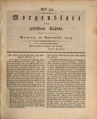 Morgenblatt für gebildete Stände Montag 20. September 1813