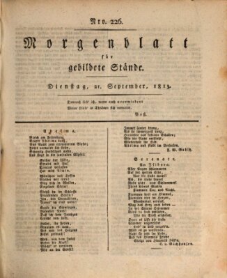 Morgenblatt für gebildete Stände Dienstag 21. September 1813