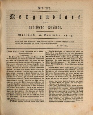 Morgenblatt für gebildete Stände Mittwoch 22. September 1813