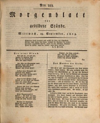 Morgenblatt für gebildete Stände Mittwoch 29. September 1813