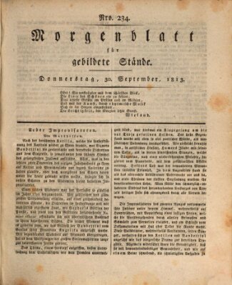 Morgenblatt für gebildete Stände Donnerstag 30. September 1813