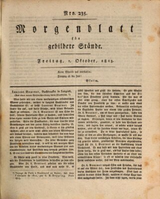 Morgenblatt für gebildete Stände Freitag 1. Oktober 1813