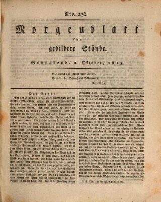 Morgenblatt für gebildete Stände Samstag 2. Oktober 1813