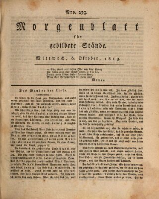 Morgenblatt für gebildete Stände Mittwoch 6. Oktober 1813