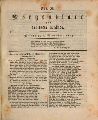 Morgenblatt für gebildete Stände Montag 1. November 1813