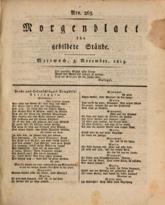 Morgenblatt für gebildete Stände Mittwoch 3. November 1813