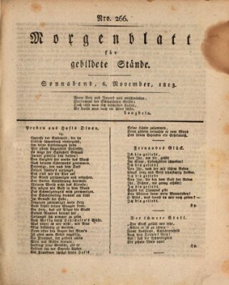 Morgenblatt für gebildete Stände Samstag 6. November 1813