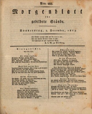 Morgenblatt für gebildete Stände Donnerstag 2. Dezember 1813