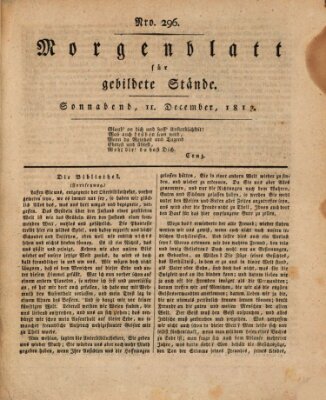 Morgenblatt für gebildete Stände Samstag 11. Dezember 1813