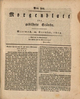 Morgenblatt für gebildete Stände Mittwoch 22. Dezember 1813