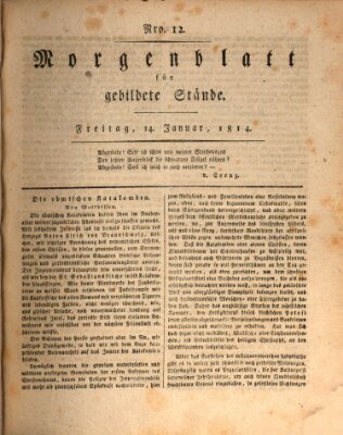 Morgenblatt für gebildete Stände Freitag 14. Januar 1814