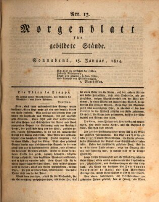 Morgenblatt für gebildete Stände Samstag 15. Januar 1814