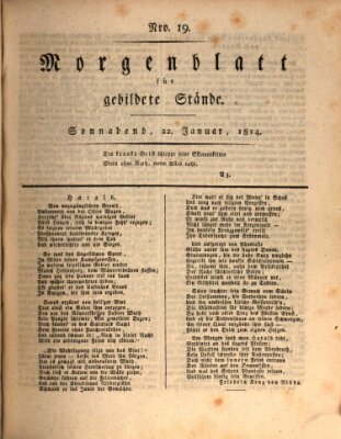 Morgenblatt für gebildete Stände Samstag 22. Januar 1814