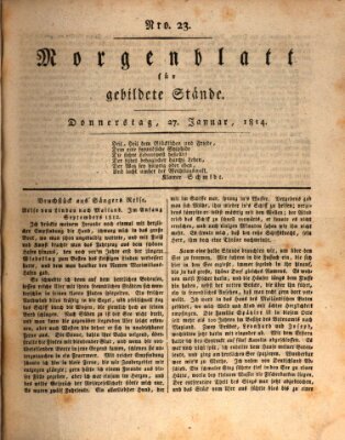 Morgenblatt für gebildete Stände Donnerstag 27. Januar 1814