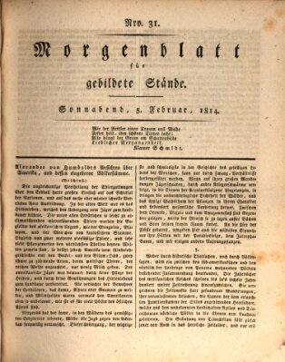 Morgenblatt für gebildete Stände Samstag 5. Februar 1814