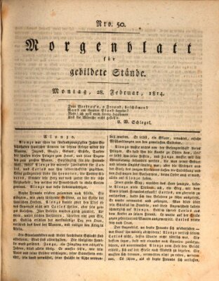 Morgenblatt für gebildete Stände Montag 28. Februar 1814