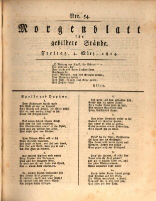 Morgenblatt für gebildete Stände Freitag 4. März 1814