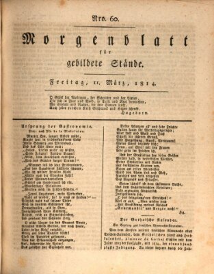 Morgenblatt für gebildete Stände Freitag 11. März 1814