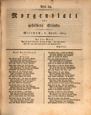 Morgenblatt für gebildete Stände Mittwoch 6. April 1814