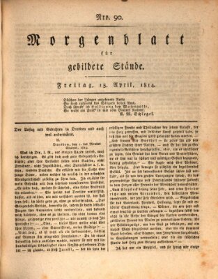 Morgenblatt für gebildete Stände Freitag 15. April 1814