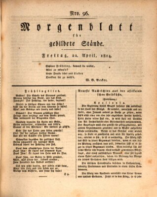 Morgenblatt für gebildete Stände Freitag 22. April 1814