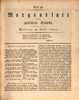 Morgenblatt für gebildete Stände Montag 25. April 1814