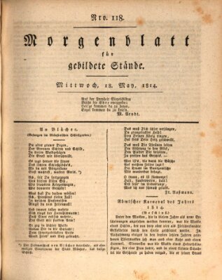 Morgenblatt für gebildete Stände Mittwoch 18. Mai 1814