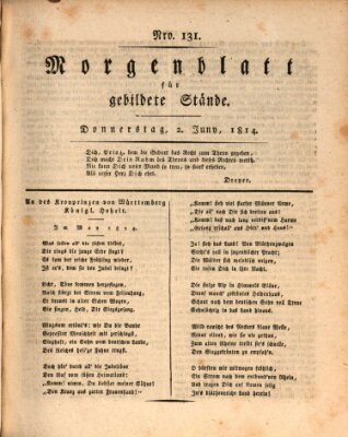 Morgenblatt für gebildete Stände Donnerstag 2. Juni 1814