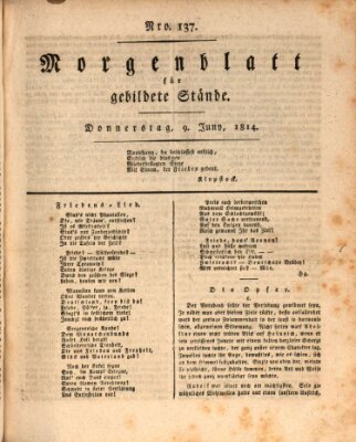 Morgenblatt für gebildete Stände Donnerstag 9. Juni 1814