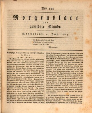 Morgenblatt für gebildete Stände Samstag 11. Juni 1814