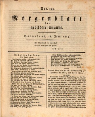 Morgenblatt für gebildete Stände Samstag 18. Juni 1814