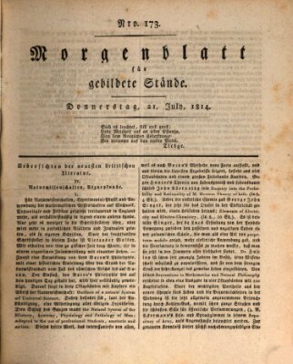 Morgenblatt für gebildete Stände Donnerstag 21. Juli 1814