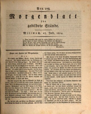 Morgenblatt für gebildete Stände Mittwoch 27. Juli 1814