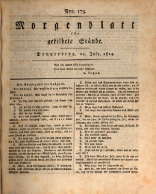 Morgenblatt für gebildete Stände Donnerstag 28. Juli 1814